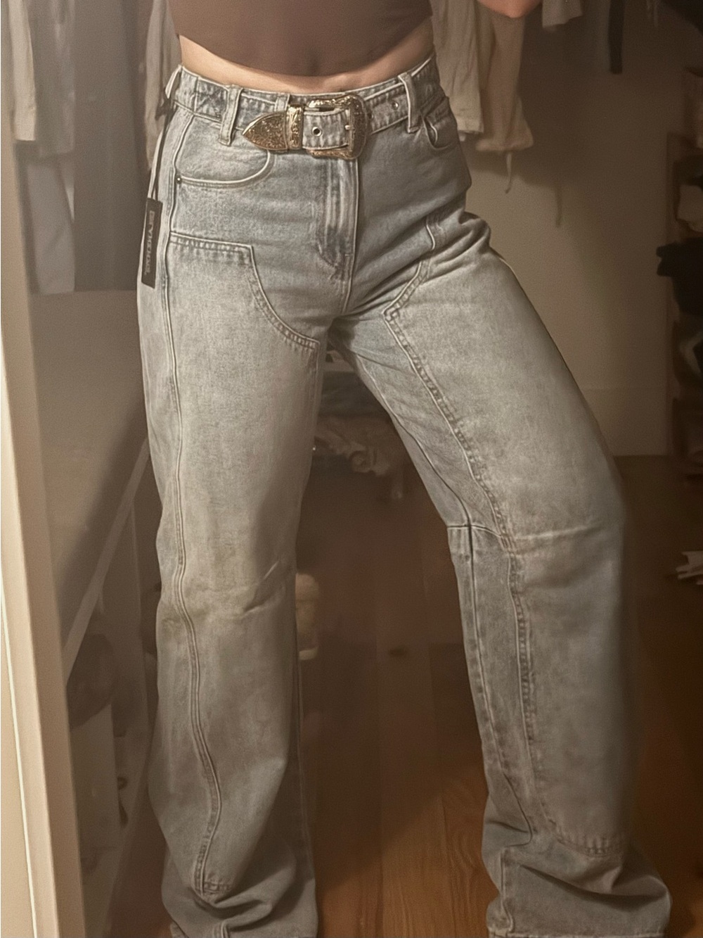 👖Ntw Blank NYC the franklin ribcage wide-leg highrise size 26 with patches
